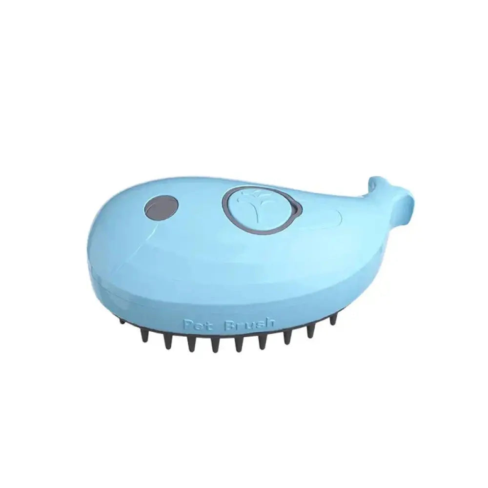3-in-1 Electric Cat Steam Brush – Groom Massage & Shine - Blue / Whale