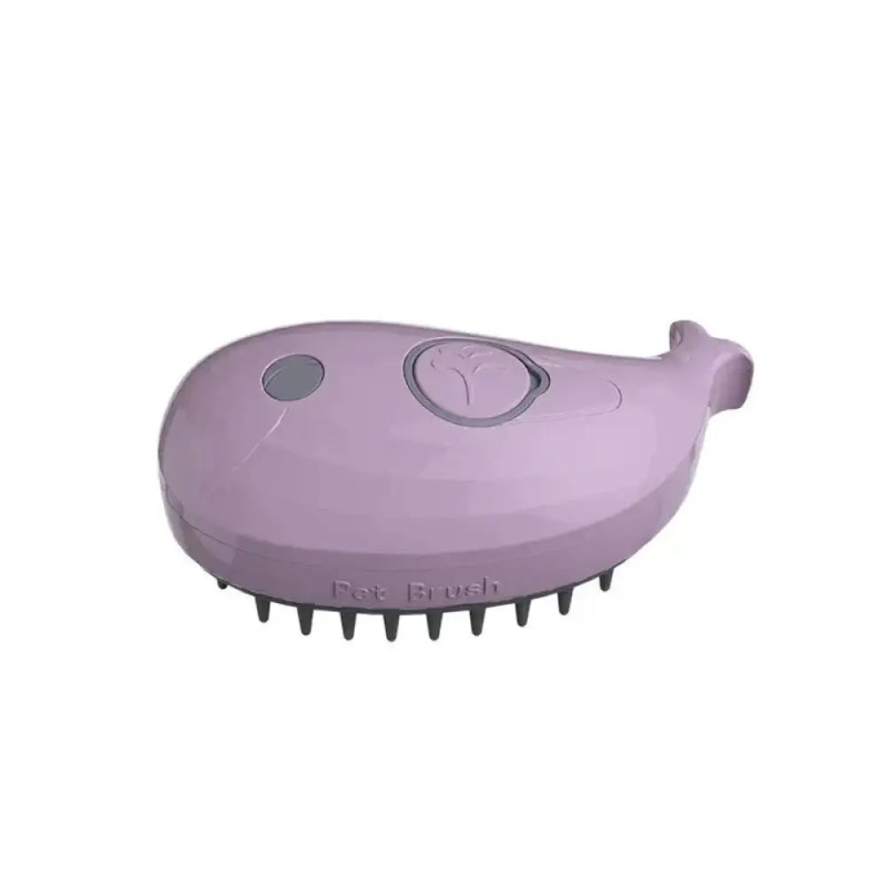 3-in-1 Electric Cat Steam Brush – Groom Massage & Shine - Purple / Whale
