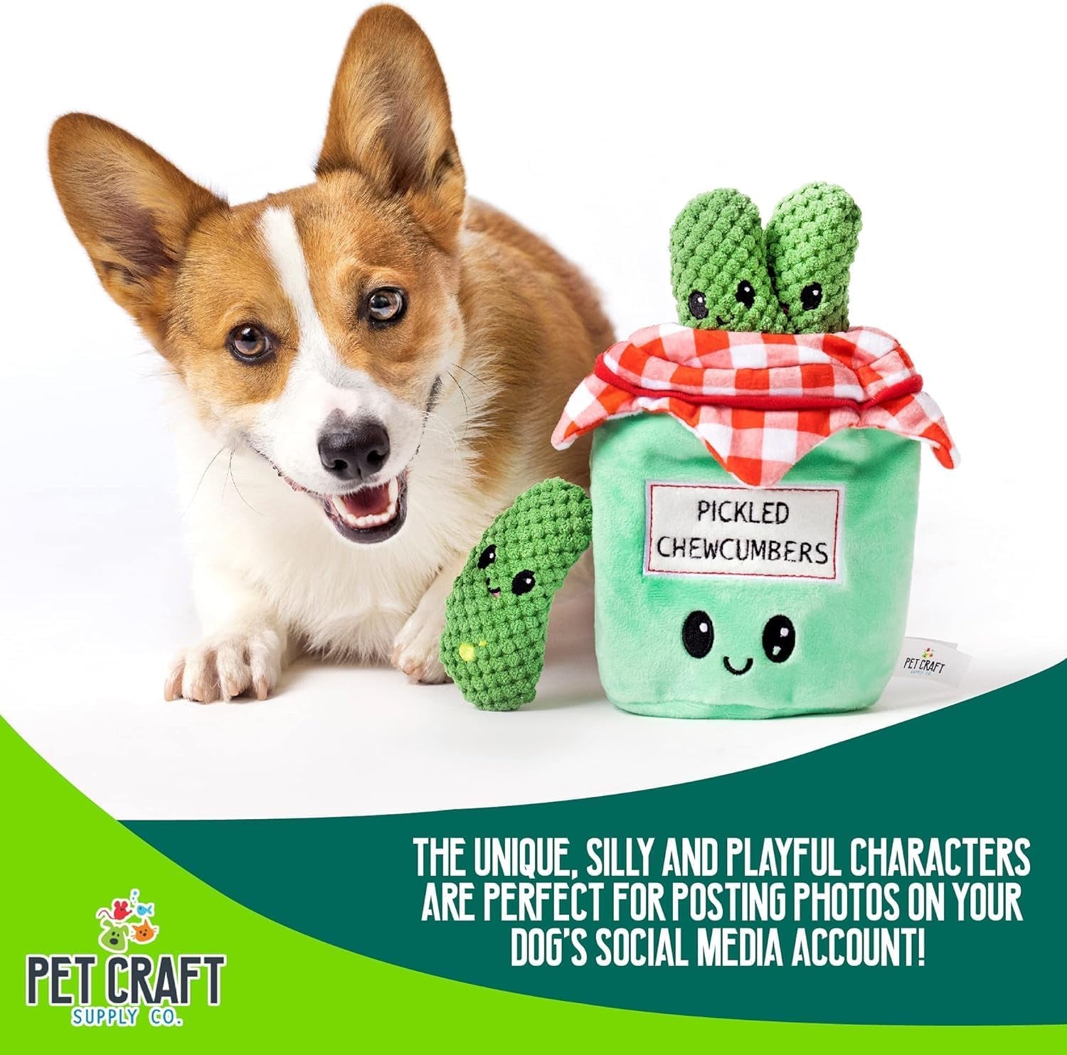 Hide & Seek Pickle Plush Dog Toy Set