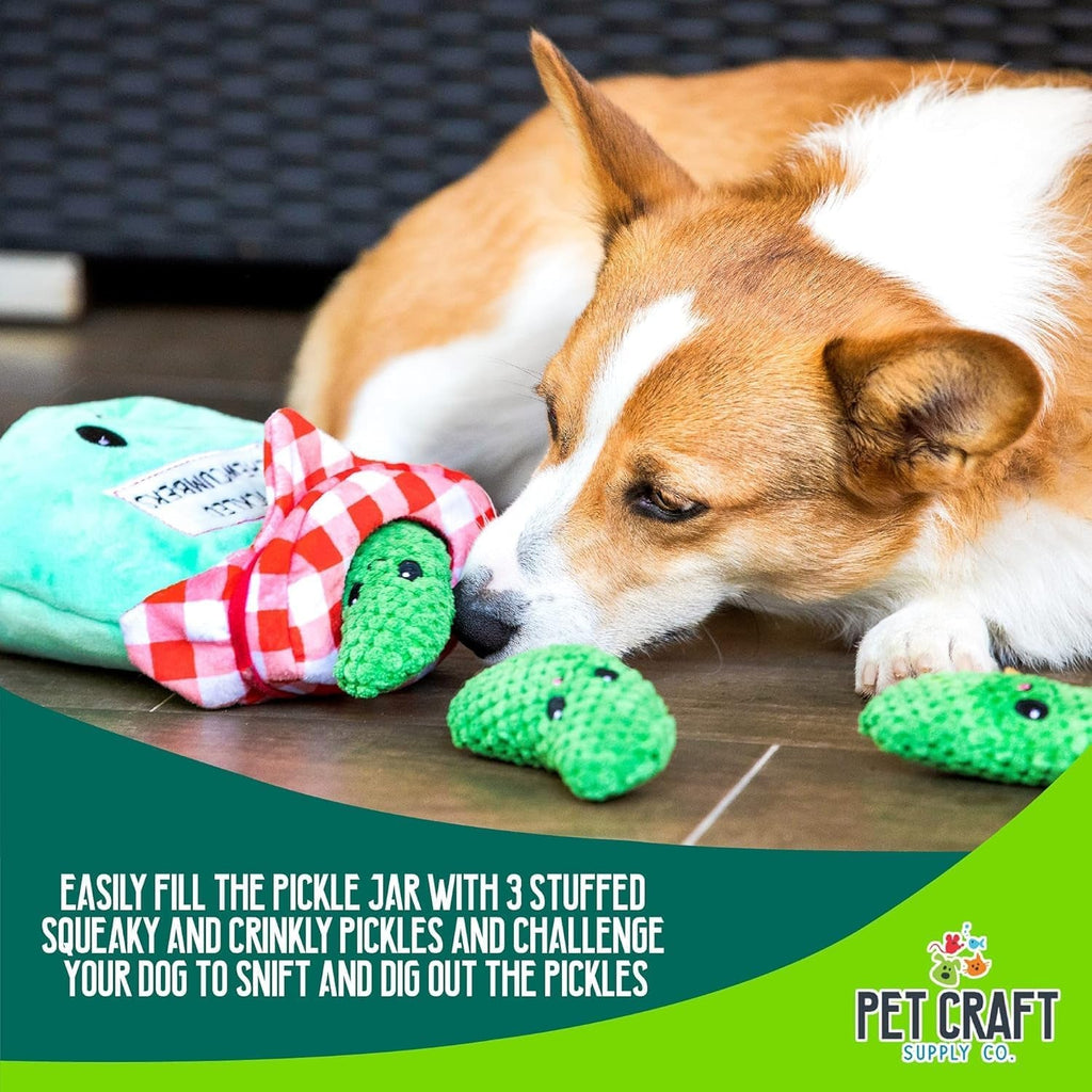 Hide & Seek Pickle Plush Dog Toy Set