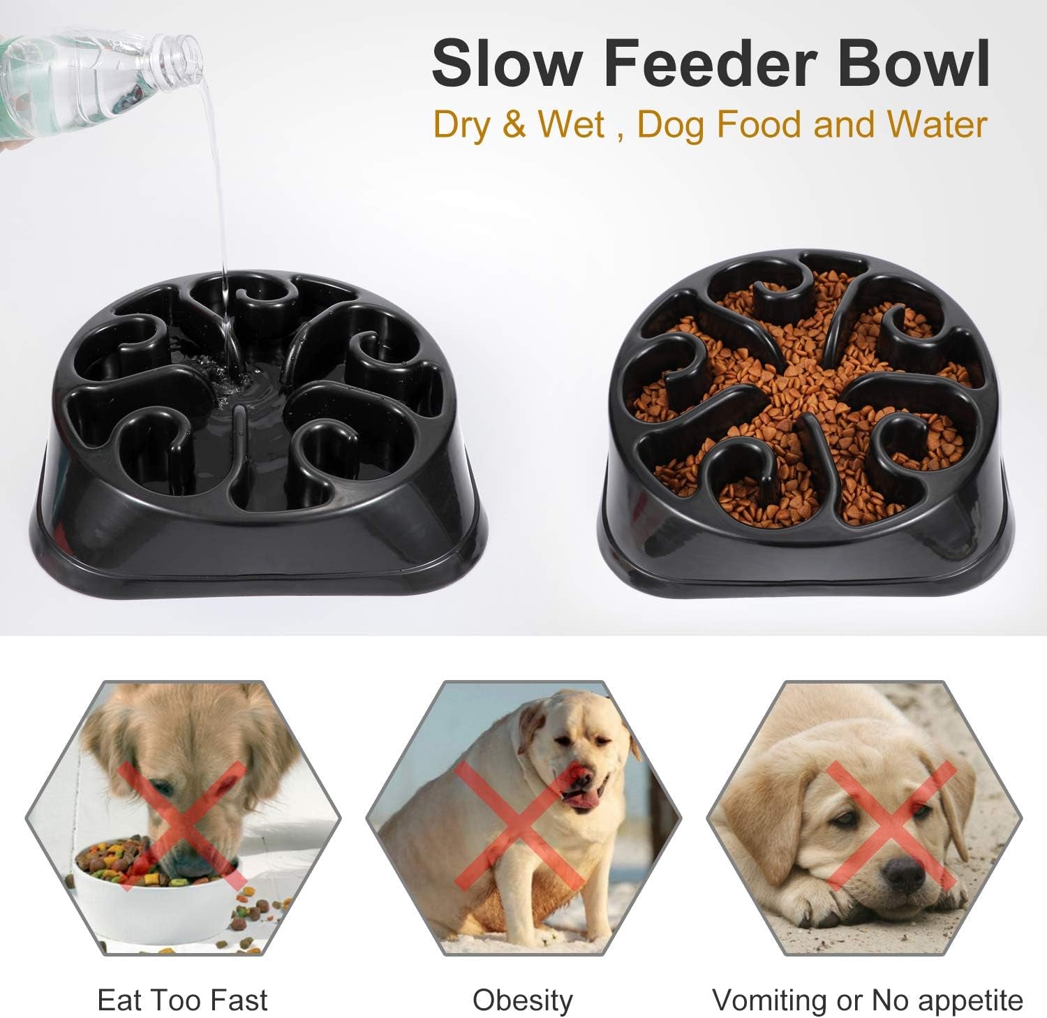 Slow Feeder Dog Bowl for Large Dogs