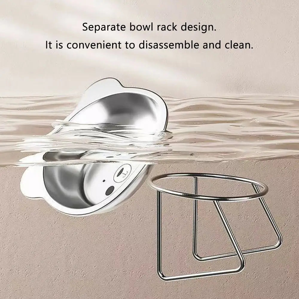 Stainless Steel Raised Cat Bowl with Stand