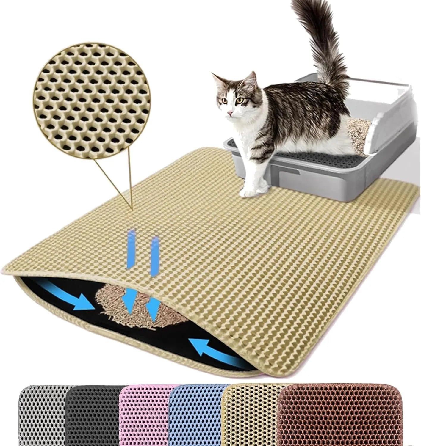 Double Layer Non-Slip Cat Litter Mat
