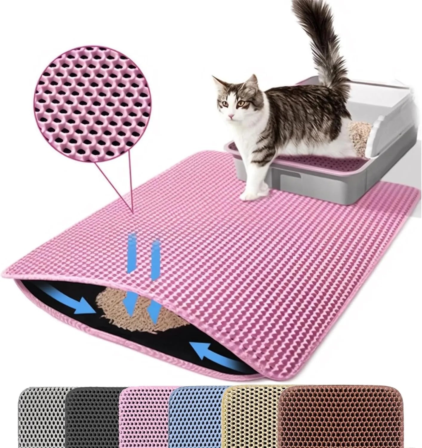 Double Layer Non-Slip Cat Litter Mat