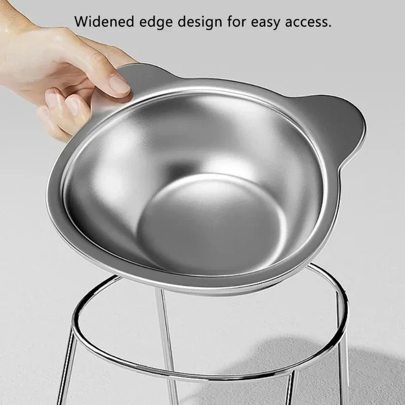 Stainless Steel Raised Cat Bowl with Stand