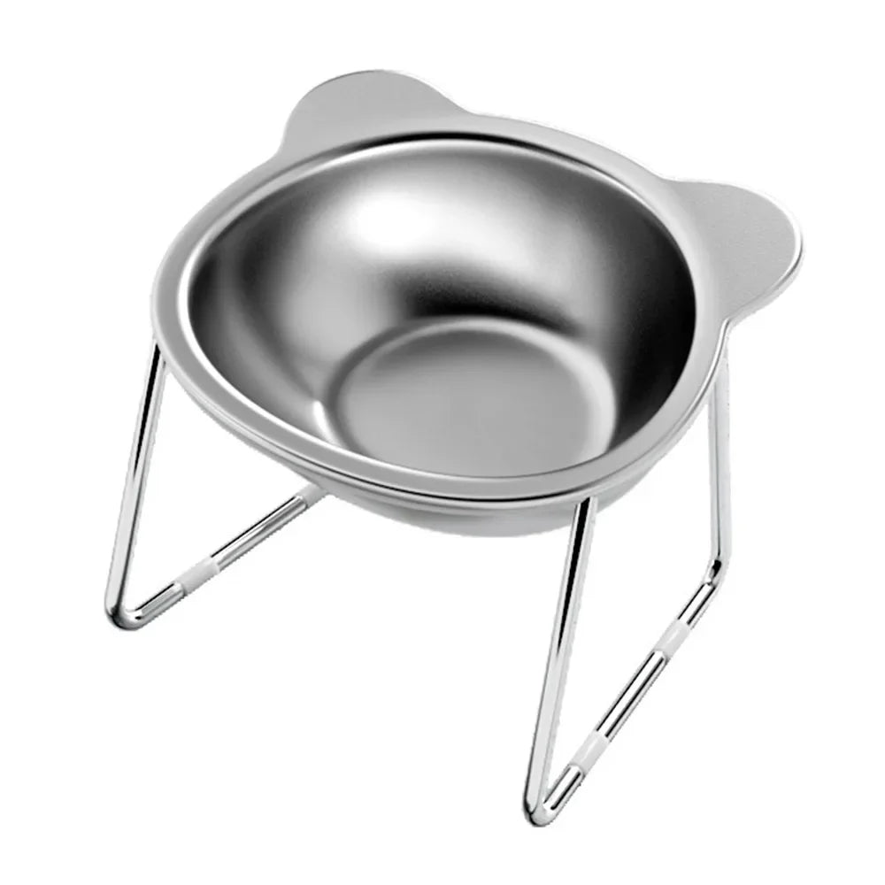 Stainless Steel Raised Cat Bowl with Stand