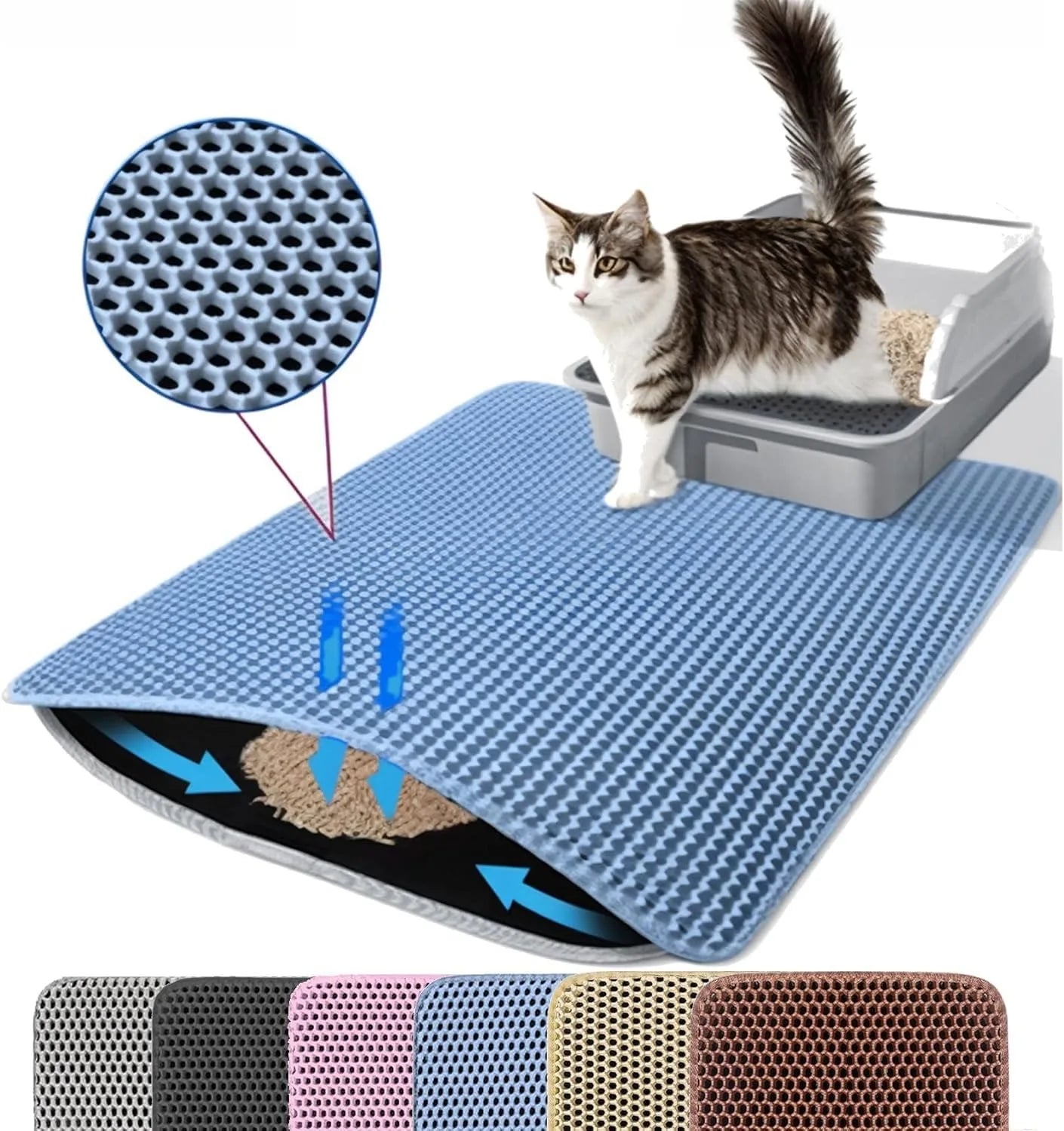 Double Layer Non-Slip Cat Litter Mat