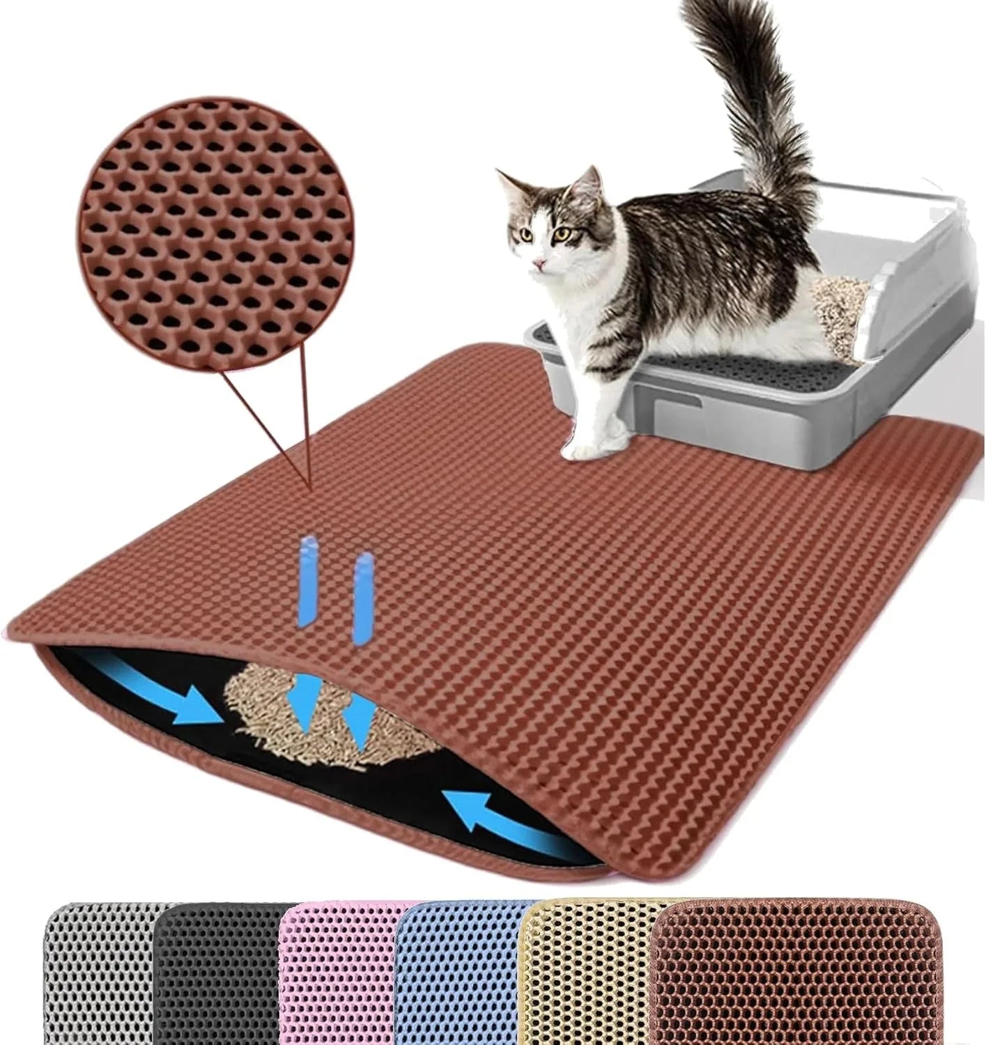Double Layer Non-Slip Cat Litter Mat