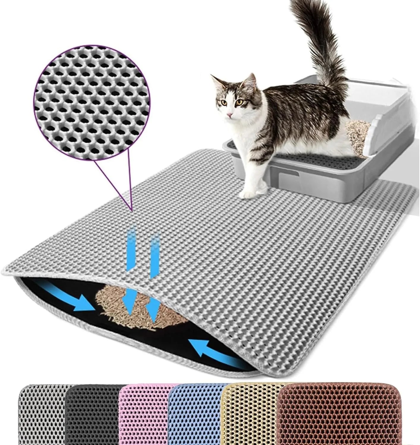 Double Layer Non-Slip Cat Litter Mat