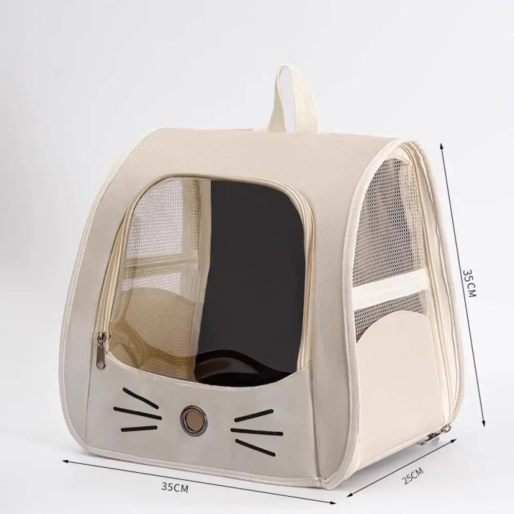 Breathable Mesh Pet Carrier Backpack - White