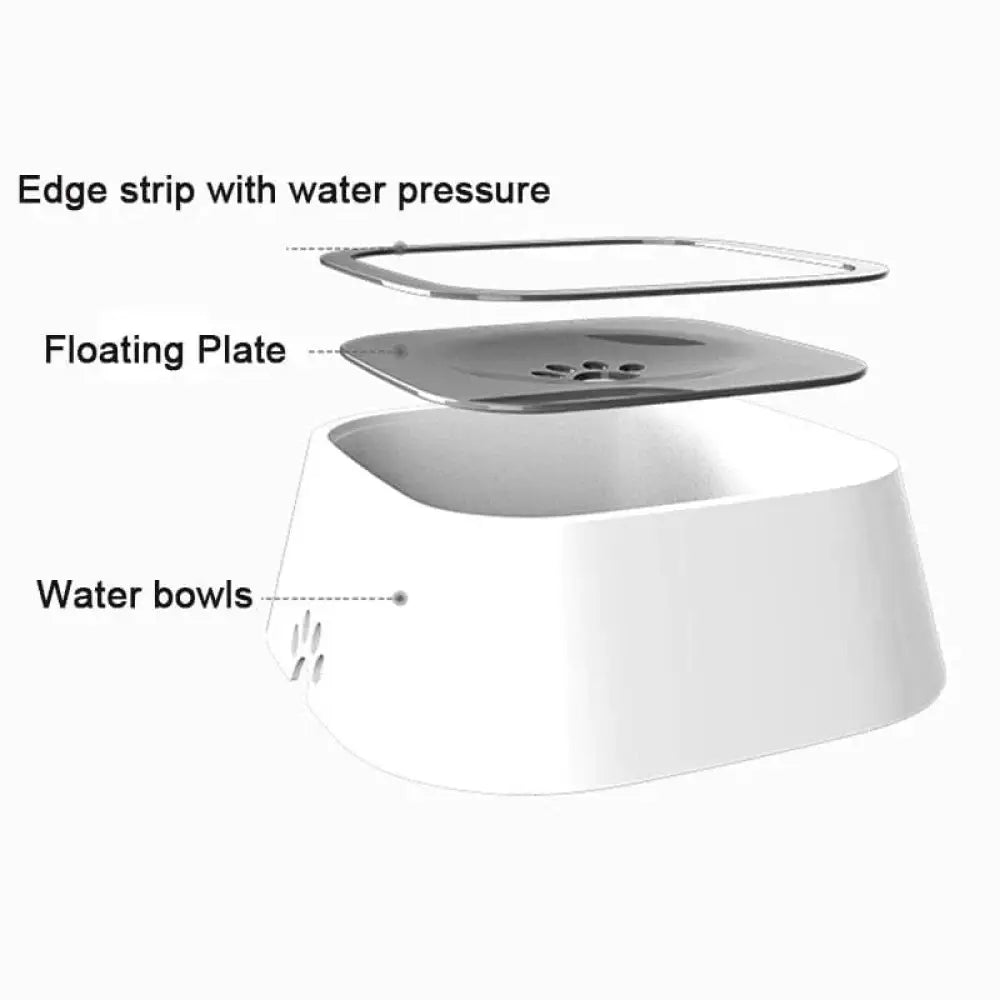 Dog Drinking Water Bowl with Floating Design - Non-Wetting Non-Skid Large Capacity