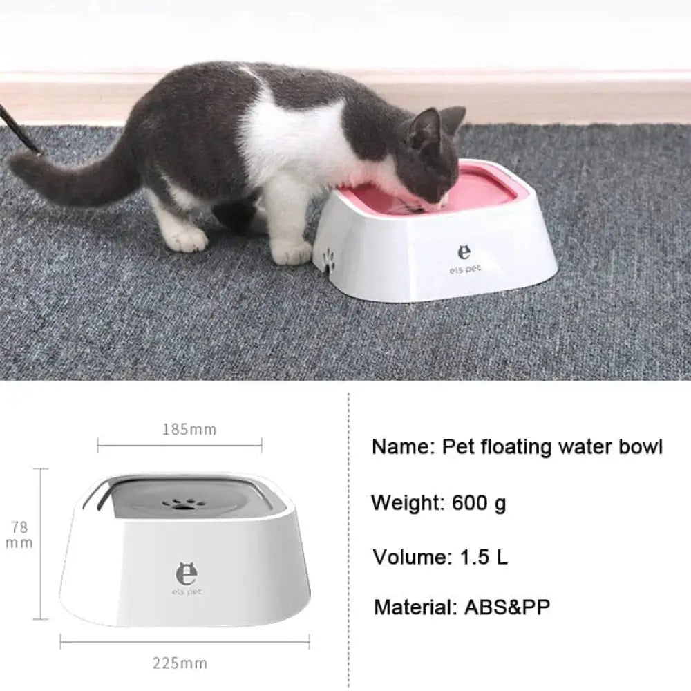 Dog Drinking Water Bowl with Floating Design - Non-Wetting Non-Skid Large Capacity