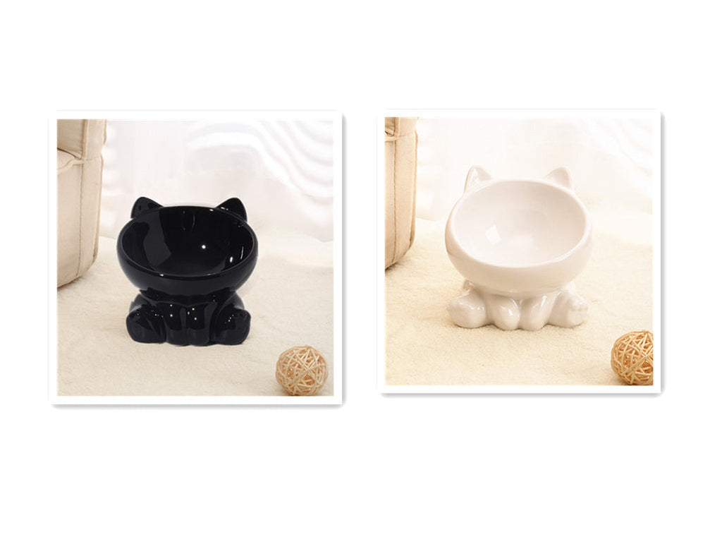 Elevated Ceramic Cat Bowl