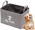 Canvas Dog Toy Storage Bin — Gray