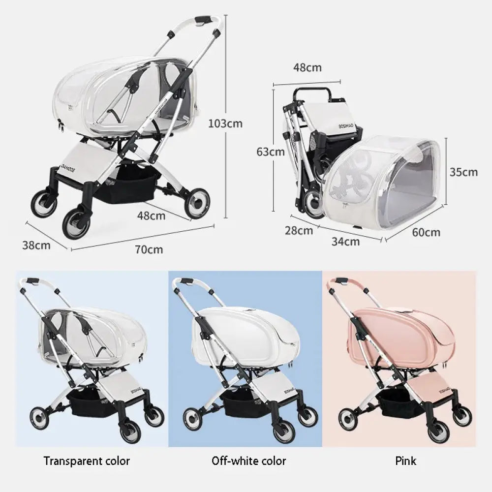 Foldable 4-Wheel Pet Stroller