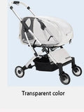 Foldable 4-Wheel Pet Stroller - Transparent white