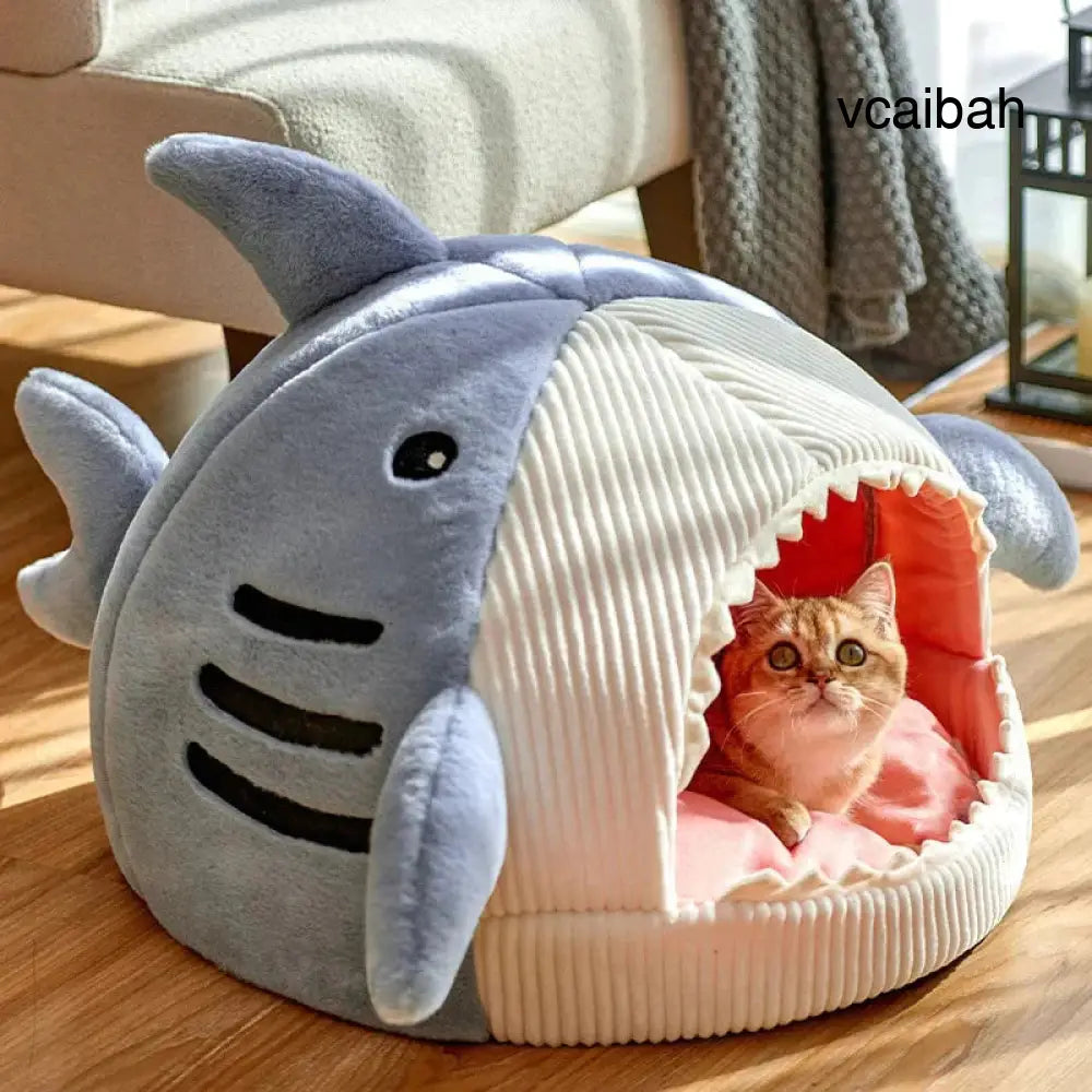 Luxury Plush Shark Pet Bed
