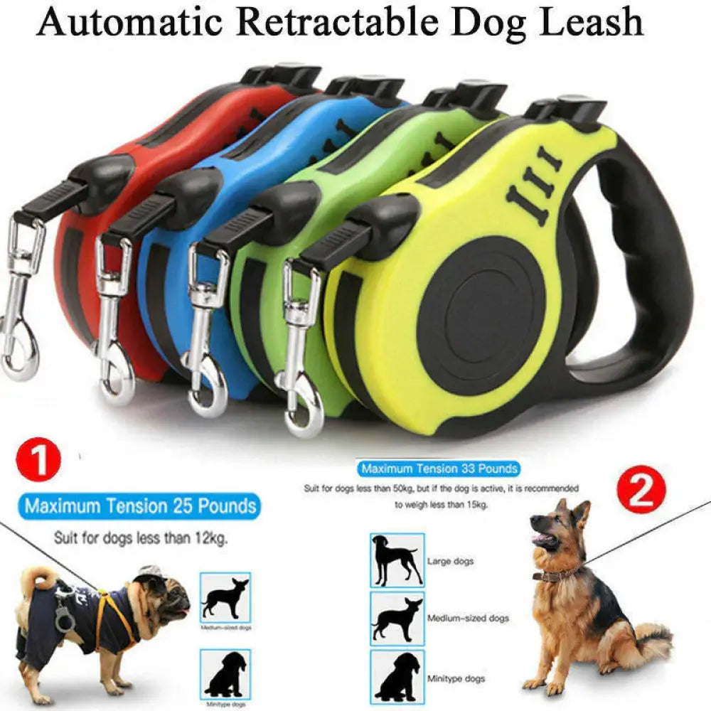 Retractable Dog Leash with Brake & Lock – Safe Durable & Easy to Use