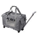 The Fold & Roll Travel Case - Suitcase with Wheels / Gray - Pet Accessories