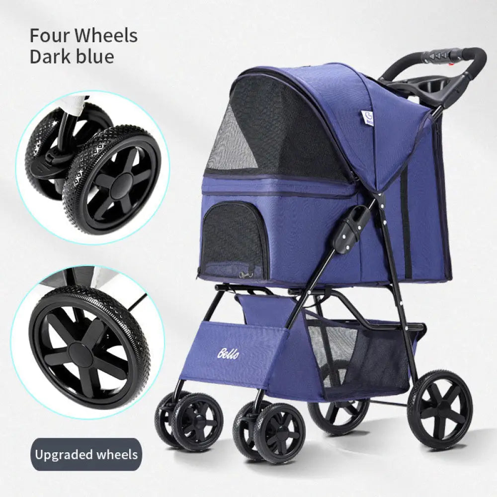 The Lightweight Cruiser - Dark Blue (Basic) / No [30 Kg] Trolley + Rain Cover - Pet Accessories