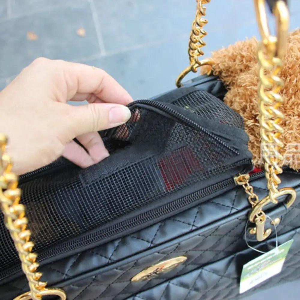The Luxe Leather Carrier - Black / Free Size - Pet Accessories