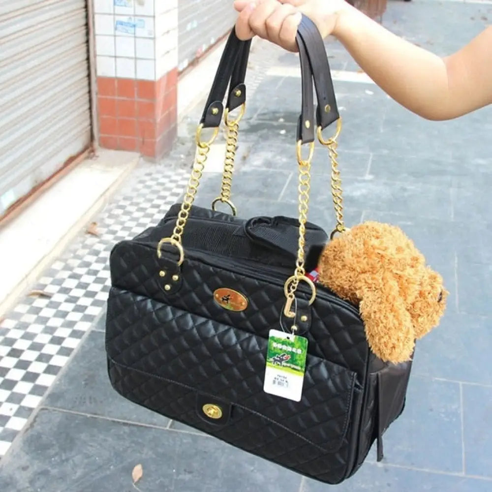 The Luxe Leather Carrier - Black / Free Size - Pet Accessories