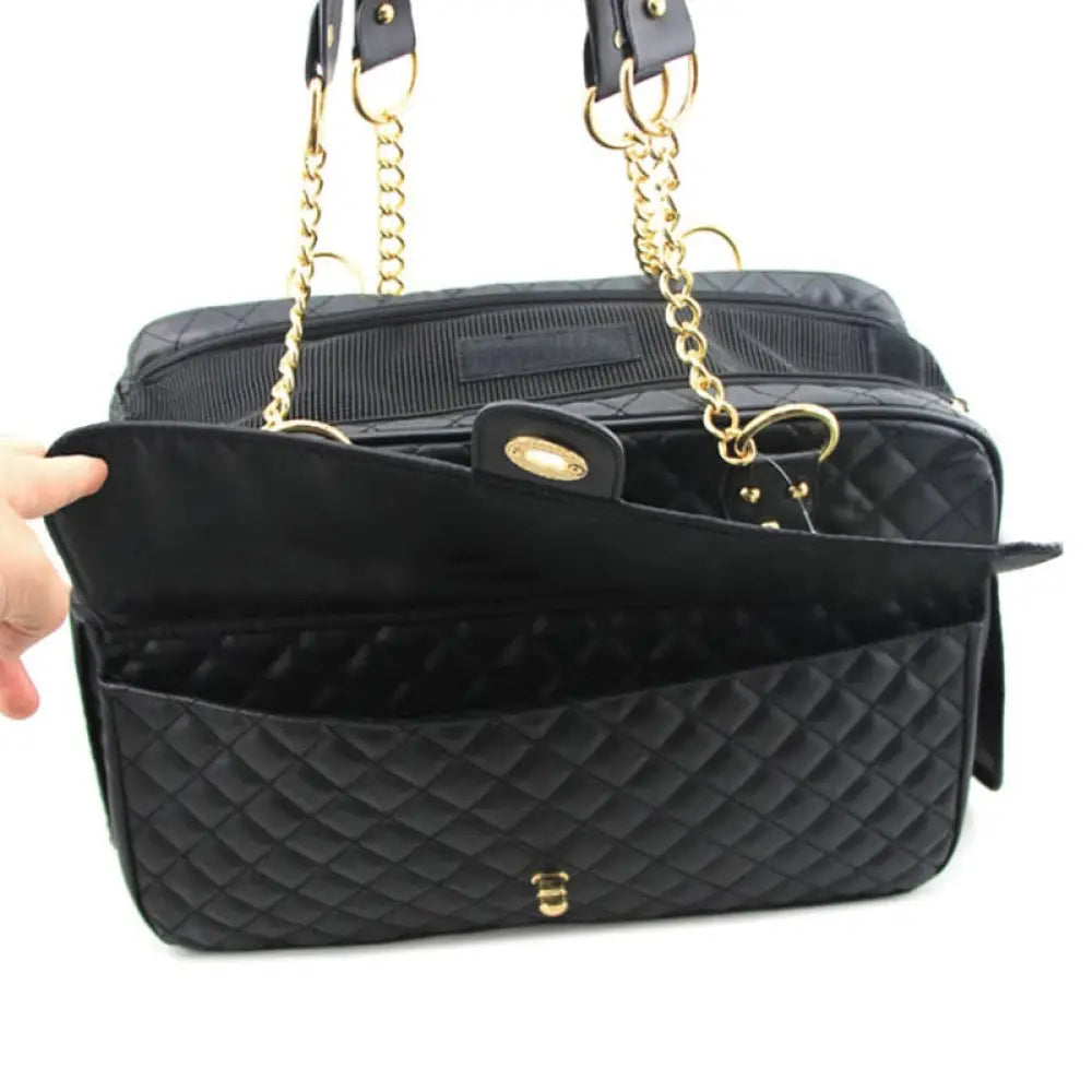 The Luxe Leather Carrier - Black / Free Size - Pet Accessories